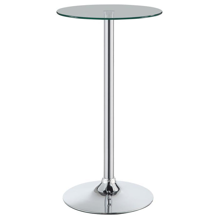 Abiline - Glass Top Round Bar Table - Chrome - Simple Home Plus