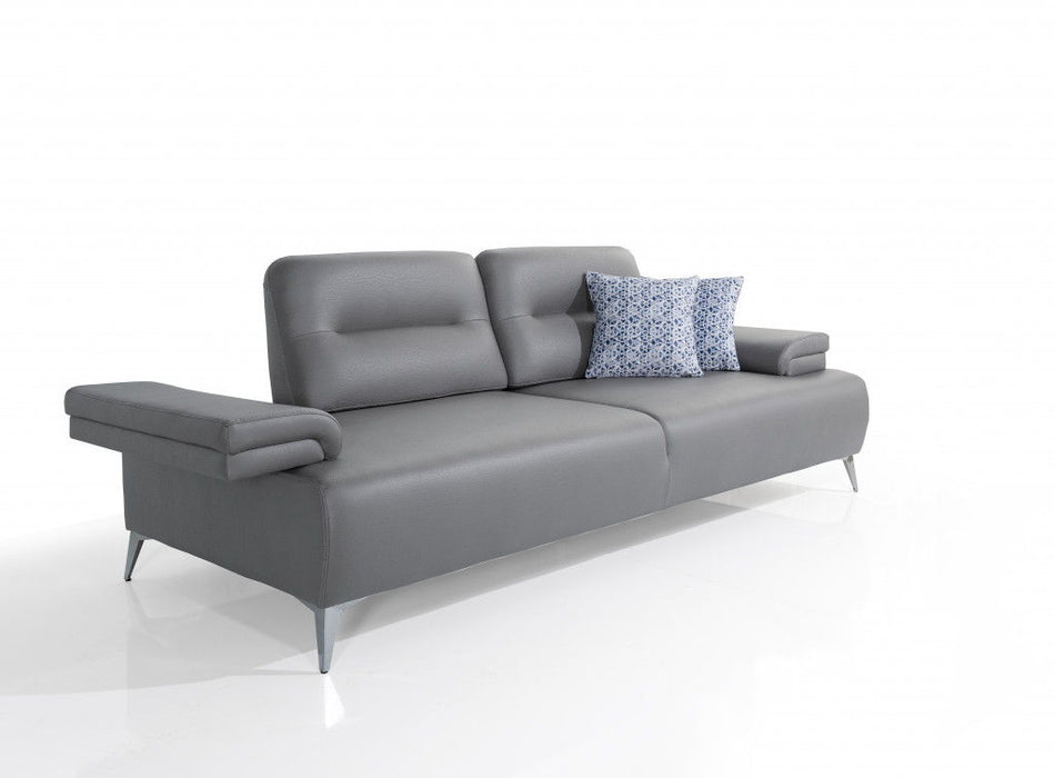 Ruslan Sofa in Light Gray Leather