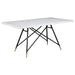 Gabrielle - Rectangular Marble Top Dining Table - White And Black - Simple Home Plus