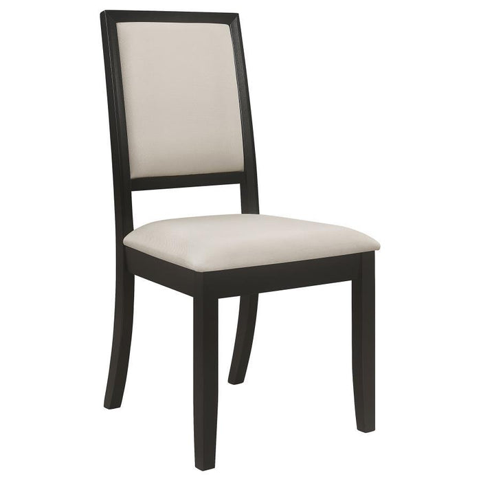 Louise - Upholstered Dining Side Chairs (Set of 2) - Black And Cream - Simple Home Plus