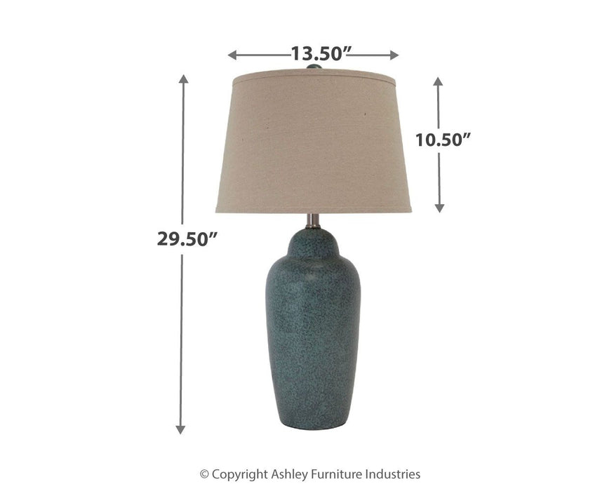 Saher - Green - Ceramic Table Lamp  - Earthy Ceramic - Simple Home Plus