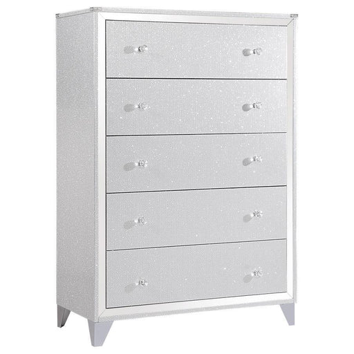 Larue - 5-Drawer Chest - Silver - Simple Home Plus