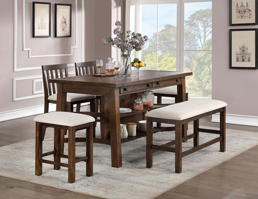 Fredonia - Counter Height Table - Rustic Oak - Simple Home Plus