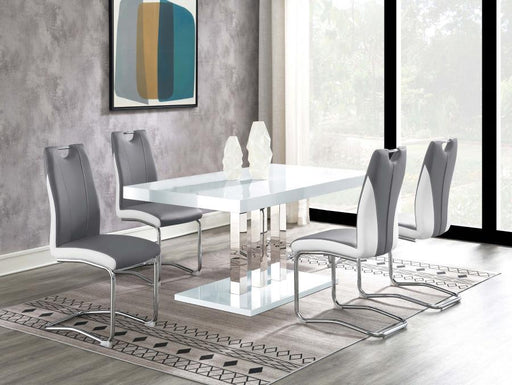 Brooklyn - 5 Piece Dining Set - White And Chrome - Simple Home Plus