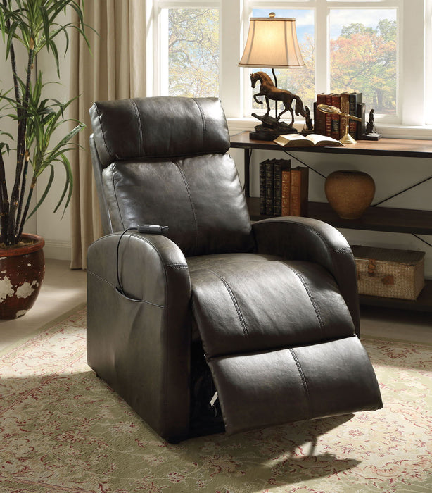 PU Recliner With Power Lift - Dark Gray