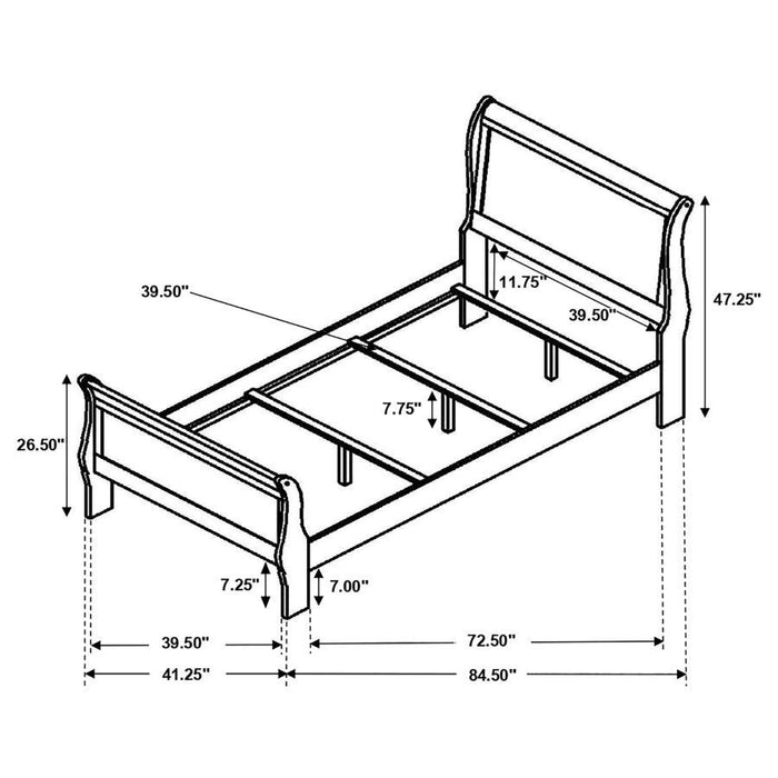 Louis Philippe - Panel Sleigh Bed - Simple Home Plus