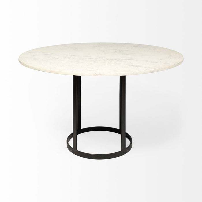 Round Marble Top Dining Table - White