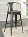 Cavalier - Wooden Seat Bar Stools (Set of 2) - Dark Elm And Matte Black - Simple Home Plus