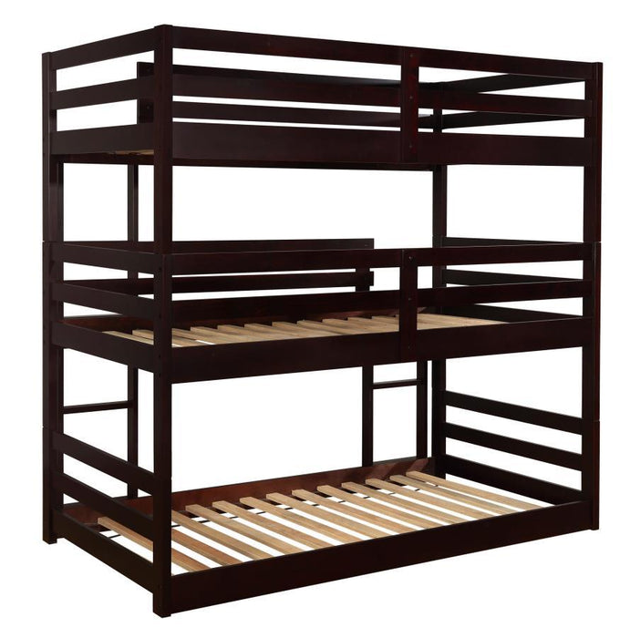 Sandler - Twin Triple Bunk Bed - Cappuccino - Simple Home Plus