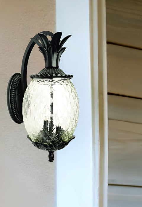 Hanging Pineapple Wall Light - Matte Black