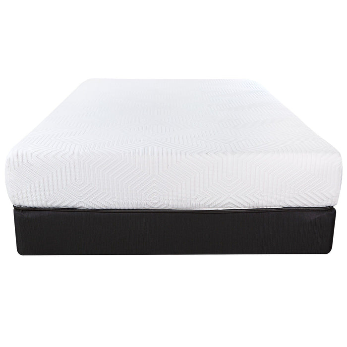 10.5" Full California King Hybrid Lux Memory Foam And Wrapped Coil Mattress - White / Black