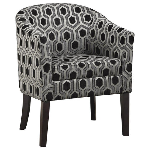 Jansen - Hexagon Patterned Accent Chair - Gray And Black - Simple Home Plus