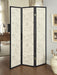 Felice - 3-Panel French Script Print Folding Screen - Espresso - Simple Home Plus