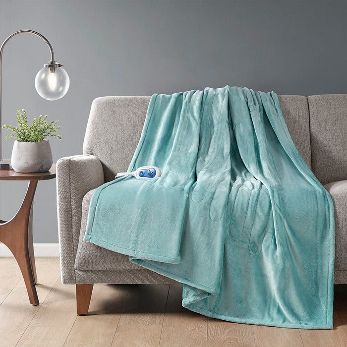 Heated Plush - Throw - Aqua