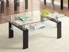 Dyer - Tempered Glass Coffee Table With Shelf - Black - Simple Home Plus