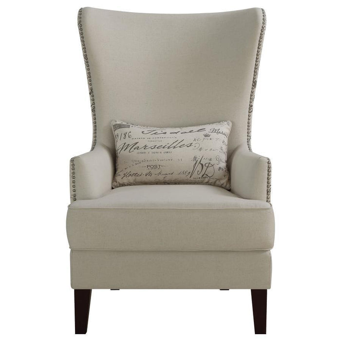 Pippin - Curved Arm High Back Accent Chair - Cream - Simple Home Plus