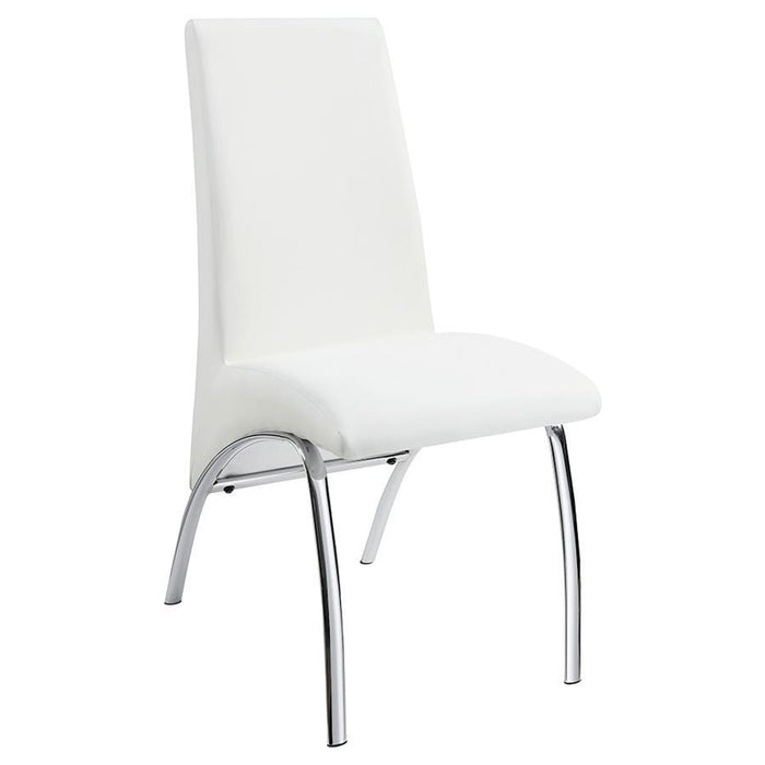 Bishop - Upholstered Side Chairs (Set of 2) - White And Chrome - Simple Home Plus