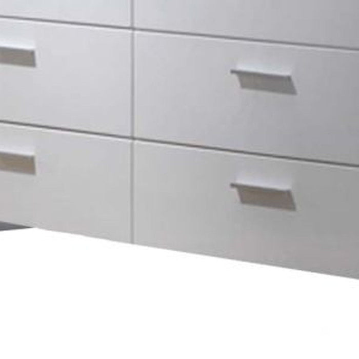 Six Drawer Double Dresser - White