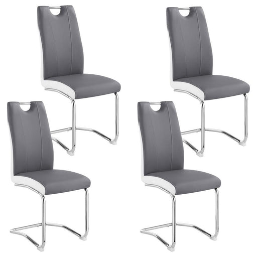 Brooklyn - Upholstered Side Chairs With S-Frame (Set of 4) - Gray And White - Simple Home Plus