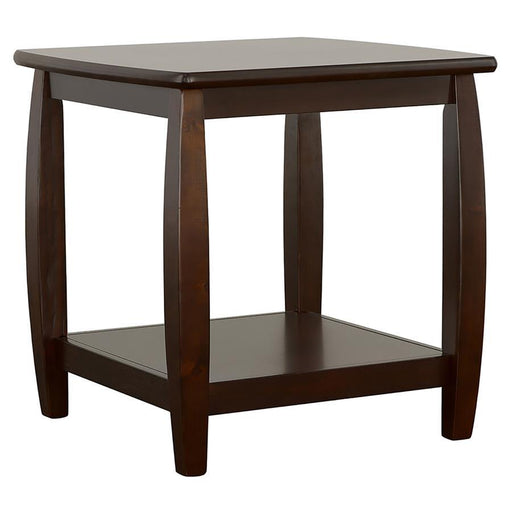 Dixon - Square End Table With Bottom Shelf - Espresso - Simple Home Plus