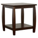 Dixon - Square End Table With Bottom Shelf - Espresso - Simple Home Plus