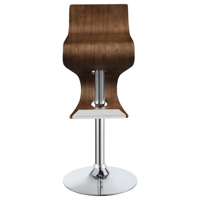 Covina - Adjustable Bar Stool - Walnut And Chrome - Simple Home Plus