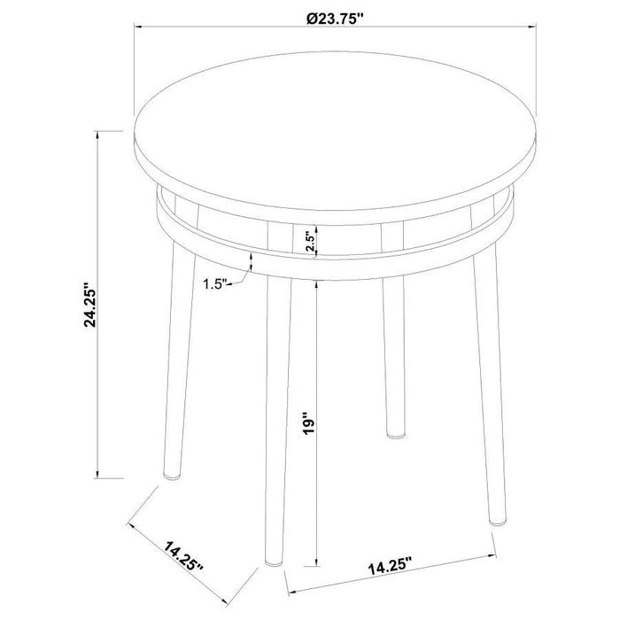 Avilla - Round End Table - White And Chrome - Simple Home Plus