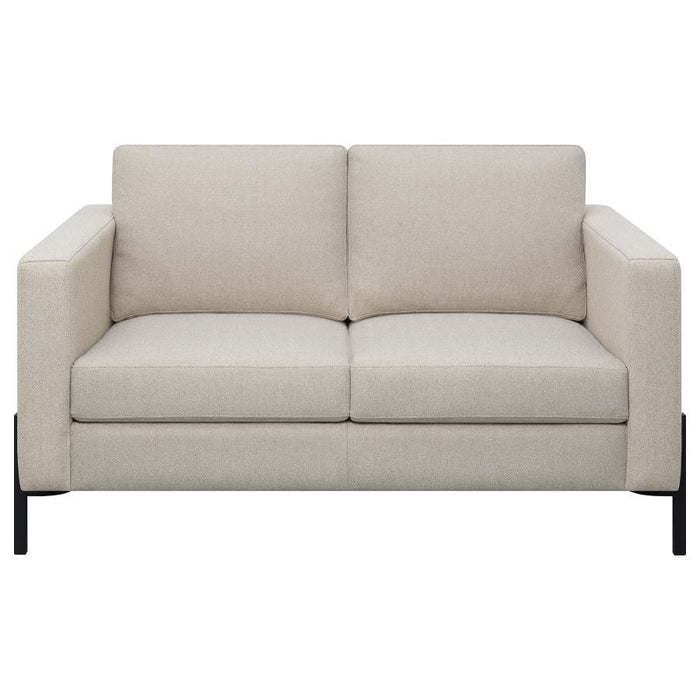 Tilly - Upholstered Track Arms Loveseat - Oatmeal