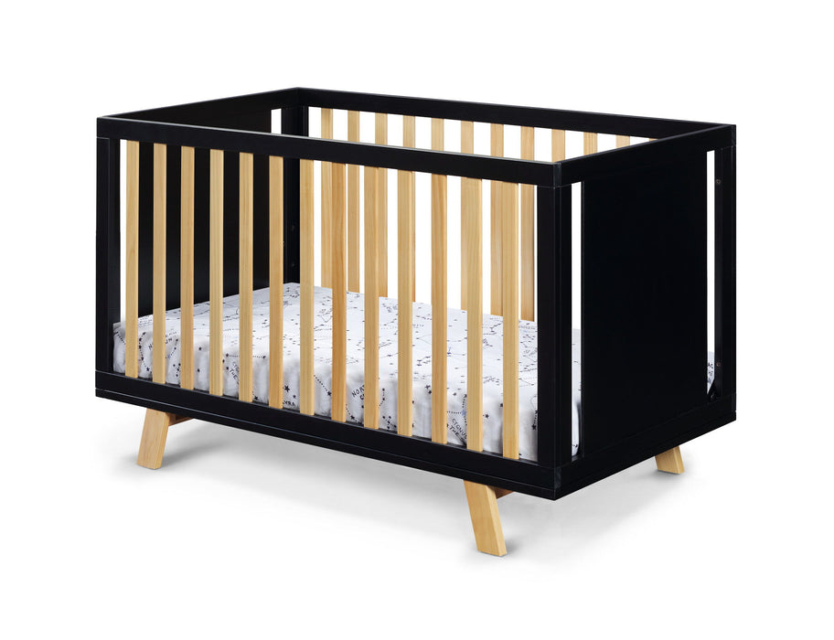 Solid And Manufactured Wood Standard Three In One Convertible Crib - Black