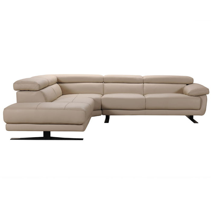 Leather Sectional Sofa - Taupe