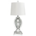 Klein - Table Lamp With Drum Shade - White And Mirror - Simple Home Plus