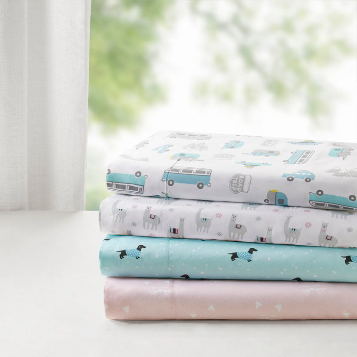 Novelty - Printed Sheet Set - Gray / Blue Road Trip