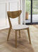 Kersey - Dining Side Chairs With Curved Backs (Set of 2) - Beige And Chestnut - Simple Home Plus