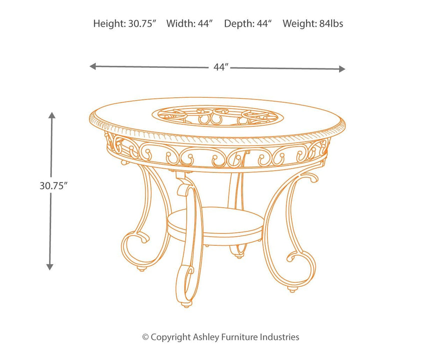 Glambrey - Brown - Round Dining Room Table - Simple Home Plus