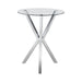 Denali - Round Glass Top Bar Table - Chrome - Simple Home Plus