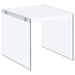 Opal - Square End Table With Clear Glass Legs - White High Gloss - Simple Home Plus