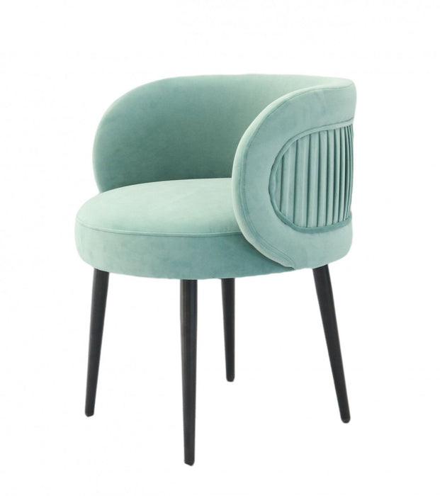 Velvet And Black Solid Color Arm Chair - Teal