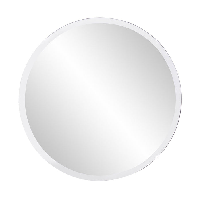 28" X 28" Minimalist Round Mirror With Beveled Edge - Silver