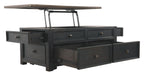 Tyler - Grayish Brown / Black - Lift Top Cocktail Table - Simple Home Plus