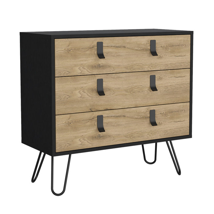 3 Drawer Dresser - Natural / Black