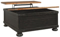 Valebeck - Black / Brown - Lift Top Cocktail Table - Simple Home Plus