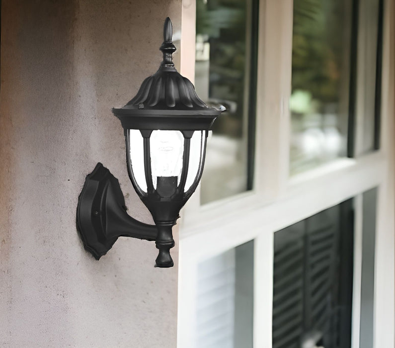 Clear Glass Swing Arm Wall Light - Matte Black