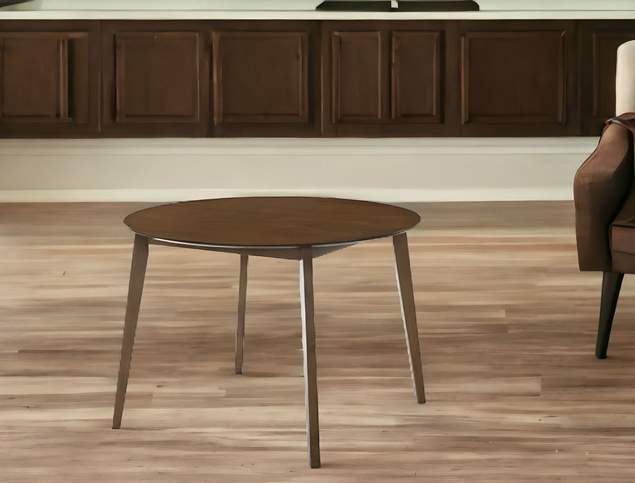 Rounded Solid Wood Dining Table - Walnut