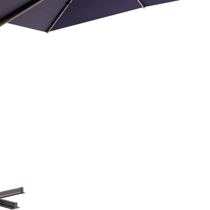 Round, Tilt Cantilever Patio Umbrella With Stand - Navy Blue