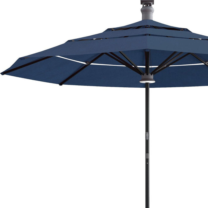 Sunbrella Octagonal Lighted Smart Market Patio Umbrella - Blue