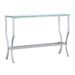 Saide - Rectangular Sofa Table With Mirrored Shelf - Chrome - Simple Home Plus