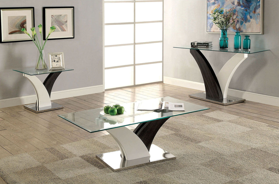 Sloane - Coffee Table - White / Dark Gray - Simple Home Plus