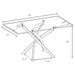 Carmelo - X-Shaped Dining Table - Chrome And Clear - Simple Home Plus