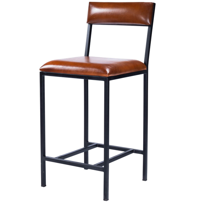 38.25" Iron Bar Chair - Brown / Black