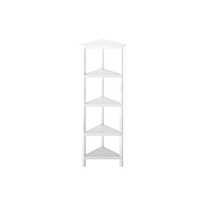 Solid Wood Corner Bookcase - White